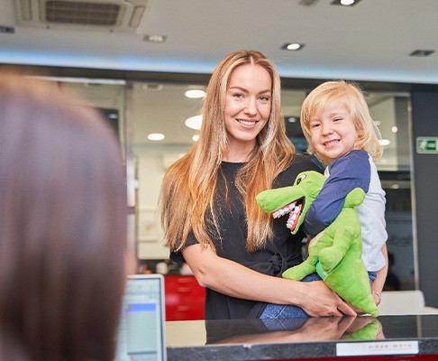 Woman and child at the dentist’s office