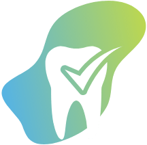 Animated tooth with checkmark icon