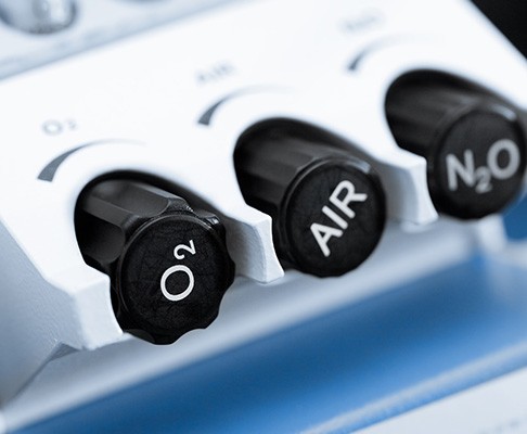Oxygen, air, and nitrous oxide nozzles