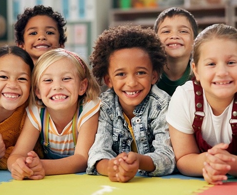 Group of happy, smiling children