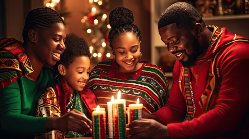 A family enjoying the holidays with good dental health